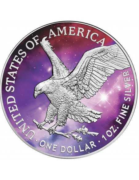 SILVER EAGLE - GLOWING GALAXY IV Edition 1 Oz Silver Glow In Dark Coin 1$ Dollar USA 2022 - Coins & More - Usa