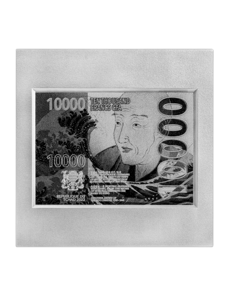THE GREAT WAVE OF KANAGAWA 2 Oz Silver & 33.5 Copper Coin 10000 Francs Chad 2022 - Coins & More - Tchad