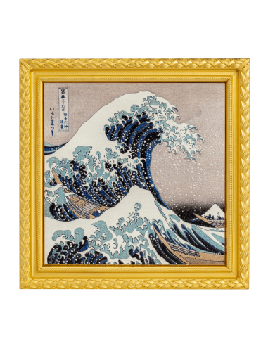 THE GREAT WAVE OF KANAGAWA 2 Oz Gold Plated Silver & 33.5 Copper Coin 10000 Francs Chad 2022 - Coins & More - Tchad