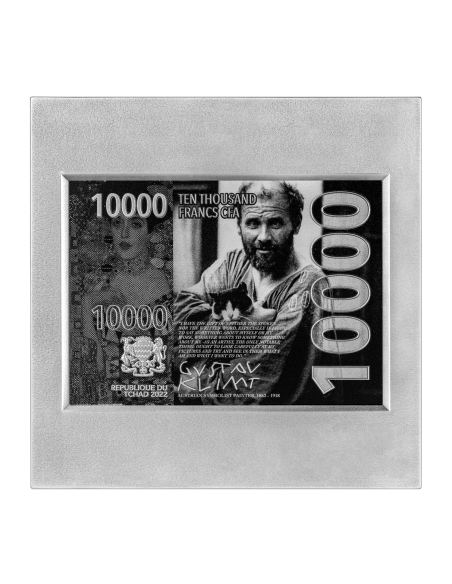 PORTRAIT OF ADELE BLOCH BAUER I by Gustav Klimt 2 Oz Silver Coin 10000 Francs Chad 2022 - Coins & More - Chad