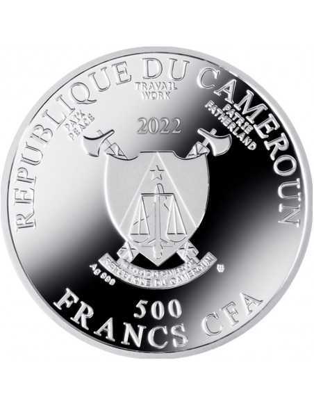 PORTRAIT OF MÄDA PRIMAVESI Gustav Klimt Silver Coin 500 Francs Cameroon 2022 - Coins & More - Camerún