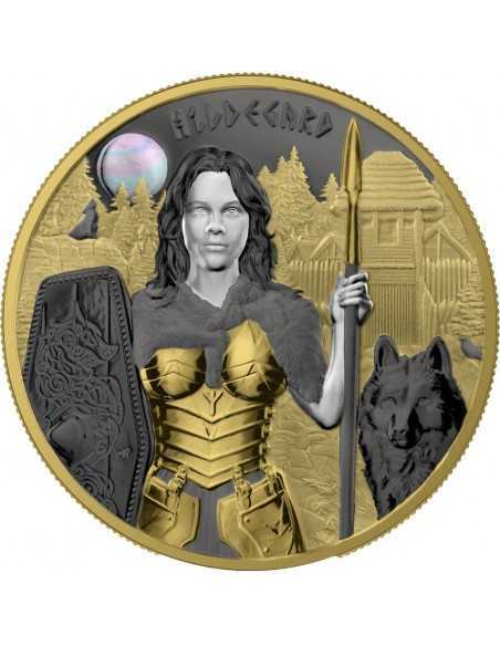 HILDEGARD 1 Oz Silver Gold Plated Coin 5 Mark Germania 2022 - Coins & More - Europa