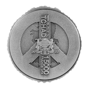 PEACE SYMBOL DRAGON AND EAGLE 3 Oz Silver Coin 15000 Francs Chad 2022 - Coins & More - Chad 2