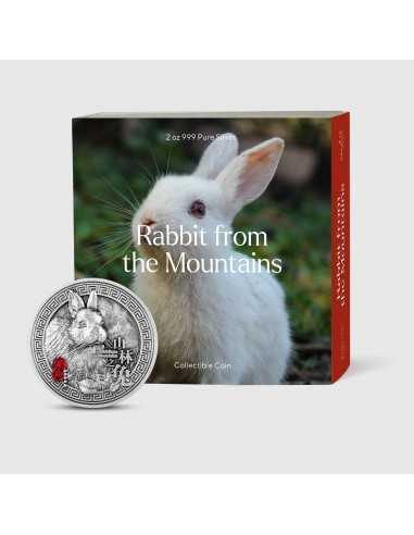RABBIT FROM THE MOUNTAINS Chinese Sexagenary Cycle 2 Oz Silver Coin 10000 Francs Chad 2023 - Coins & More - Tchad