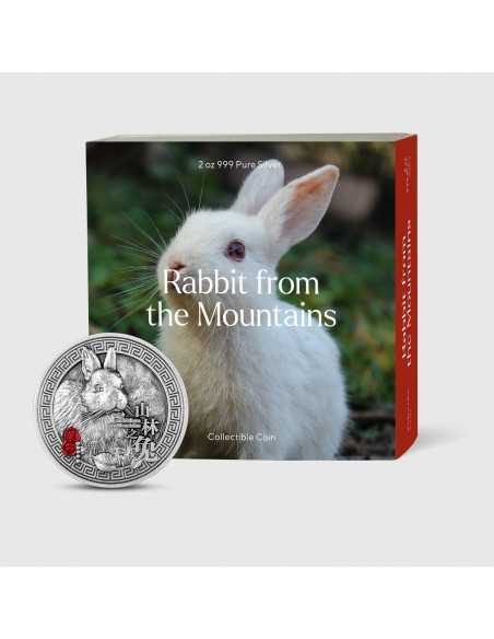 RABBIT FROM THE MOUNTAINS Chinese Sexagenary Cycle 2 Oz Silver Coin 10000 Francs Chad 2023 - Coins & More - Tchad