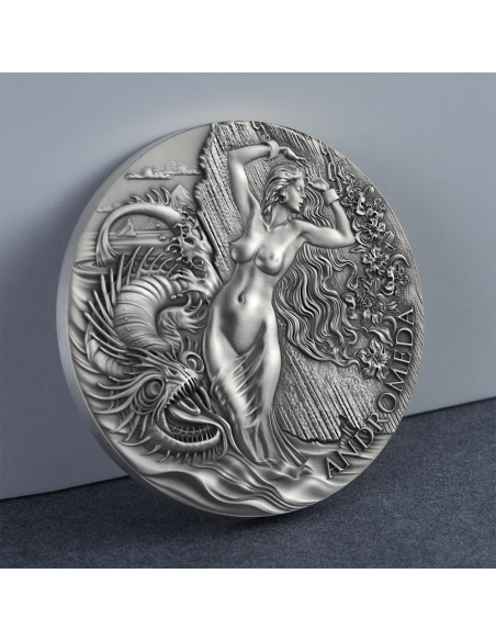 ANDROMEDA AND THE SEA MONSTER Celestial Beauty 2 Oz Silver Coin 2000 Francs Cameroon 2022 - Coins & More - Camerun