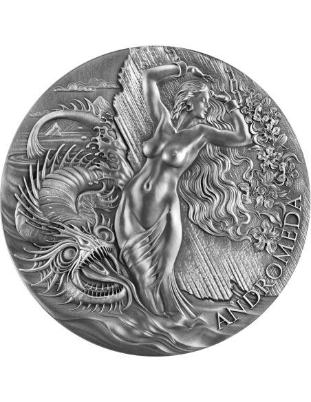 ANDROMEDA AND THE SEA MONSTER Celestial Beauty 2 Oz Silver Coin 2000 Francs Cameroon 2022 - Coins & More - Camerun