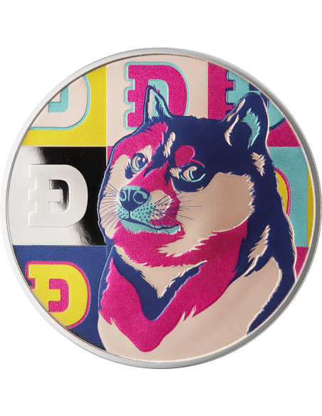 DOGECOIN 1 Oz Silver Proof Coin 1 Dogecoin United Crypto States 2022 - Coins & More - Monedas por País
