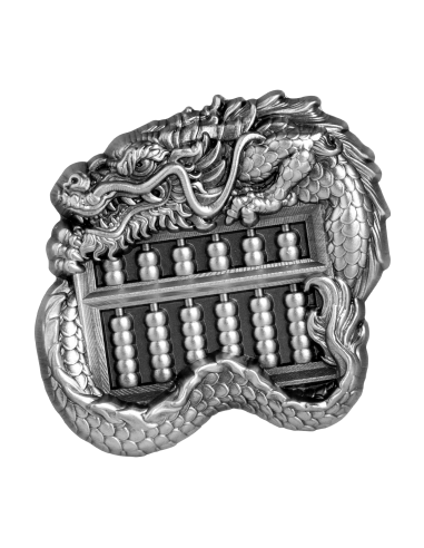 CHINESE DRAGON ABACUS 1 Oz Silver Coin 5000 Francs Chad 2023 - Coins & More - Tchad