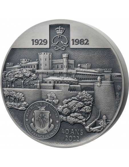 PRINCESSE GRACE DE MONACO 40 Anniversary 1 Kg Kilo Silver Coin 10000 Francs GNF Guinea 2022 - Coins & More - Argent