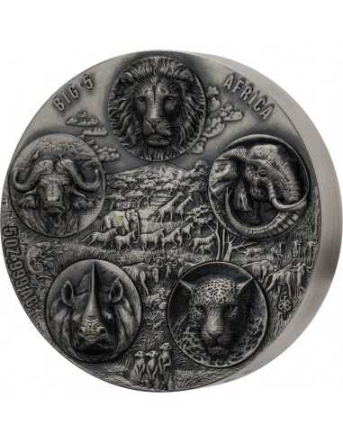 COMPLETER Big Five Mauquoy 5 Oz Silver Coin 5000 Francs Ivory Coast 2022 - Coins & More - Costa d'Avorio