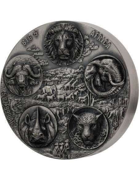 COMPLETER Big Five Mauquoy 5 Oz Silver Coin 5000 Francs Ivory Coast 2022 - Coins & More - Costa d'Avorio