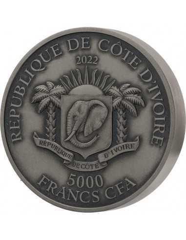 COMPLETER Big Five Mauquoy 5 Oz Silver Coin 5000 Francs Ivory Coast 2022 - Coins & More - Costa d'Avorio