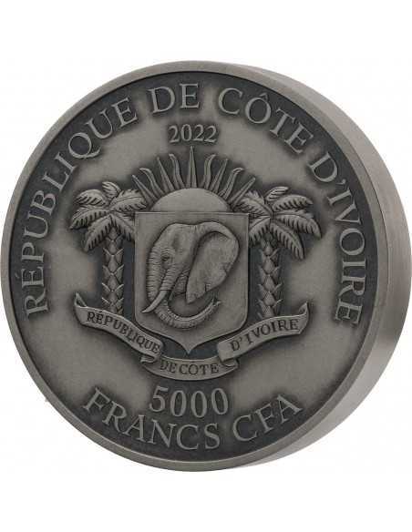 COMPLETER Big Five Mauquoy 5 Oz Silver Coin 5000 Francs Ivory Coast 2022 - Coins & More - Costa d'Avorio