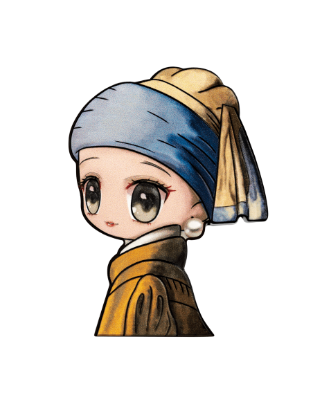 LITTLE GIRL WITH A PEARL EARRING Silver Coin 1500 Francs Chad 2023