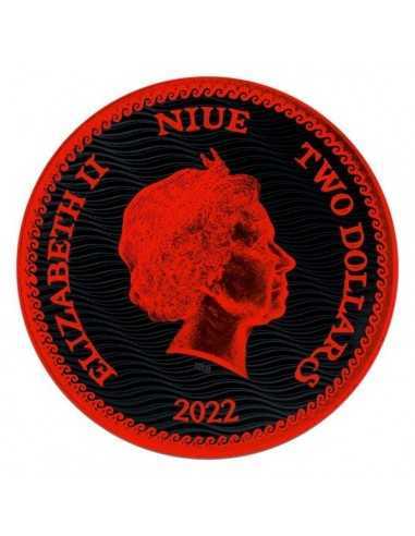 CALICO JACK Jolly Roger Cyber Red Pirates 1 Oz Silver Coin 2$ Niue 2022 - Coins & More - Niue
