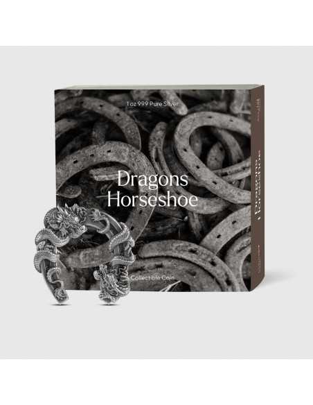 DRAGONS HORSESHOE 1 Oz Silver Coin 5000 Francs Chad 2023