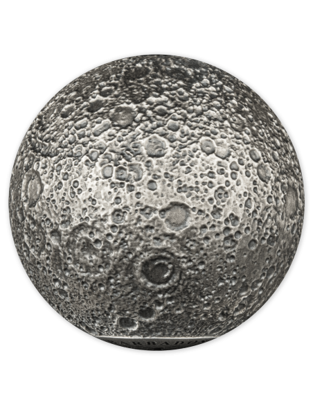 MOON SPHERICAL 3D Planet 3 Oz Silver Coin 5$ Barbados 2023 - Coins & More - Barbade