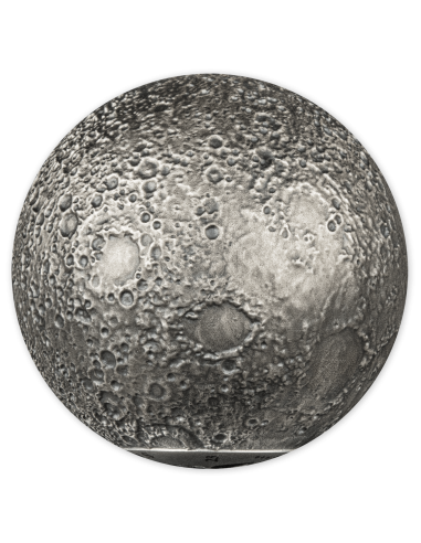 MOON SPHERICAL 3D Planet 3 Oz Silver Coin 5$ Barbados 2023 - Coins & More - Barbade