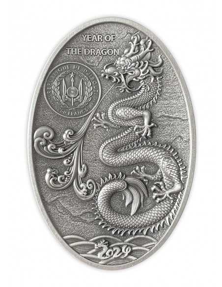 DRAGON EGG 5 Oz Silver 3D Shaped Coin 250 Francs Djibouti 2024 - Coins & More - Africa