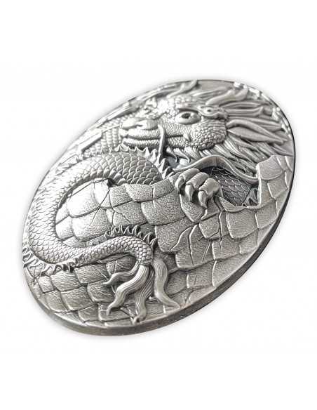 DRAGON EGG 5 Oz Silver 3D Shaped Coin 250 Francs Djibouti 2024 - Coins & More - Africa