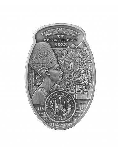 THE NEFERTITI BUST 3 Oz Silver 3D Shaped Coin 200 Francs Djibouti 2023 - Coins & More - Africa