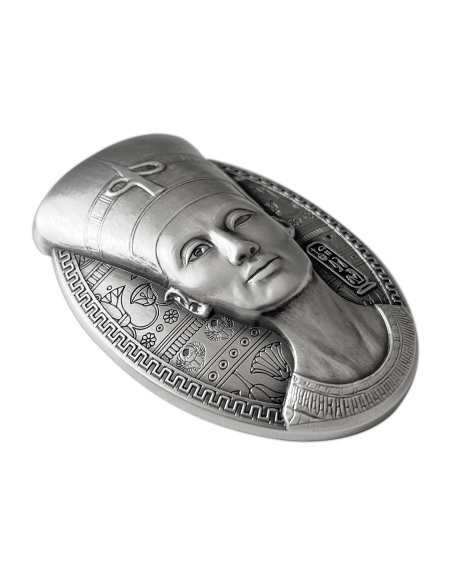 THE NEFERTITI BUST 3 Oz Silver 3D Shaped Coin 200 Francs Djibouti 2023 - Coins & More - Africa