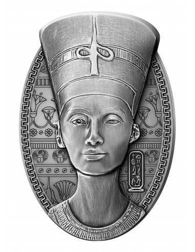 THE NEFERTITI BUST 3 Oz Silver 3D Shaped Coin 200 Francs Djibouti 2023 - Coins & More - Africa