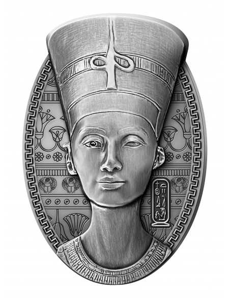 THE NEFERTITI BUST 3 Oz Silver 3D Shaped Coin 200 Francs Djibouti 2023 - Coins & More - Africa