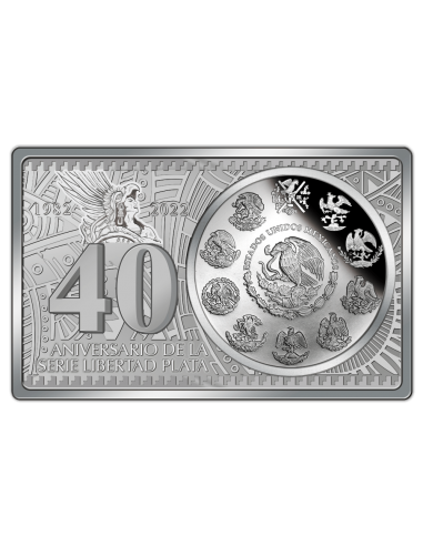 MEXICAN LIBERTAD 40th Anniversary Silver Set Coin 2 + 1 Oz Bar Mexico 2022 - Coins & More - Messico