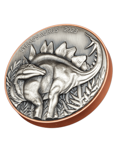STEGOSAURUS Dinosaure Silver & Copper Coin 10 Vatu Vanuatu 2023 - Coins & More - Océanie