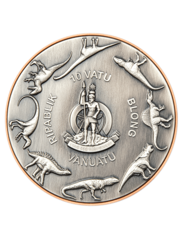 STEGOSAURUS Dinosaure Silver & Copper Coin 10 Vatu Vanuatu 2023 - Coins & More - Océanie