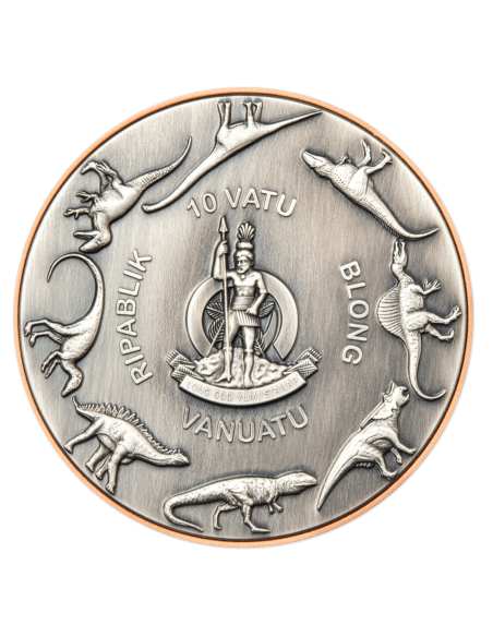 STEGOSAURUS Dinosaure Silver & Copper Coin 10 Vatu Vanuatu 2023 - Coins & More - Océanie