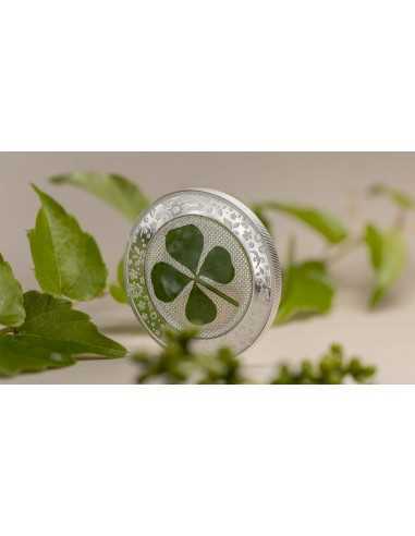 OUNCE OF LUCK Four Leaf Clover 1 Oz Silver Coin 5$ Palau 2023 - Coins & More - Palau
