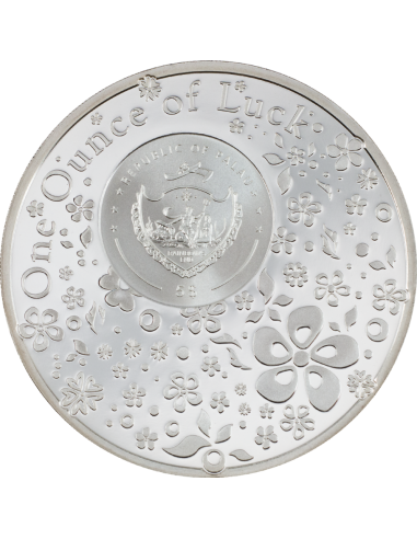 OUNCE OF LUCK Four Leaf Clover 1 Oz Silver Coin 5$ Palau 2023 - Coins & More - Palau