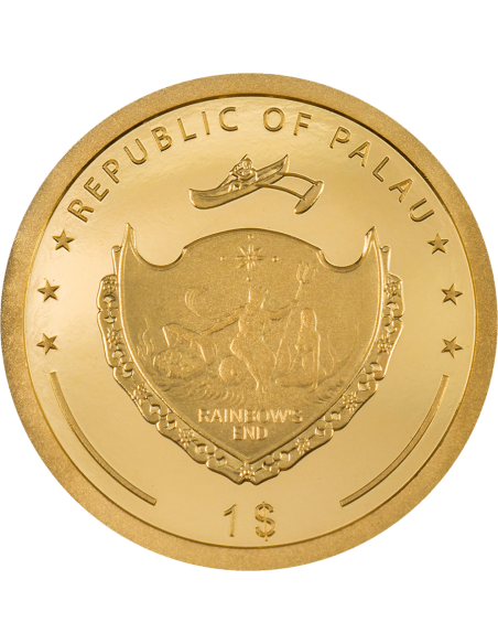 GOLD LUCK Four Leaf Clover Gold Coin 5$ Palau 2023 - Coins & More - Palau