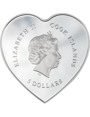 BUTTERFLY Brilliant Love Heart Silver Coin 5$ Cook Islands 2023 - Coins & More - Îles Cook