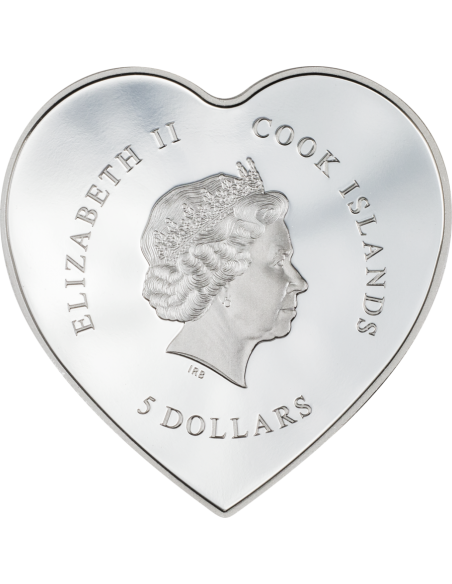 BUTTERFLY Brilliant Love Heart Silver Coin 5$ Cook Islands 2023 - Coins & More - Îles Cook