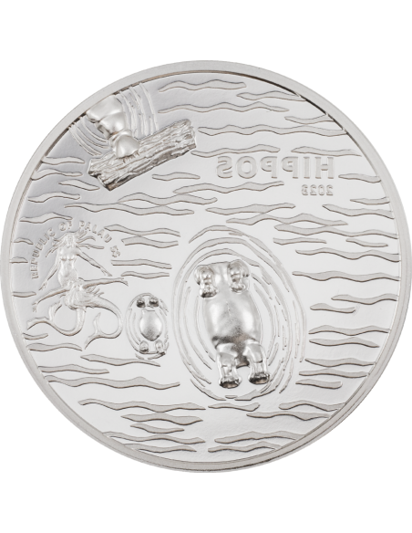 HIPPOS Private Split Views 1 Oz Silver Coin 5$ Palau 2023 - Coins & More - Palau