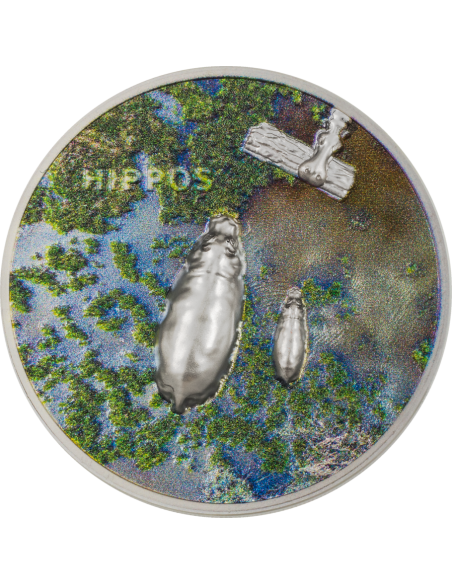 HIPPOS Private Split Views 1 Oz Silver Coin 5$ Palau 2023 - Coins & More - Palau
