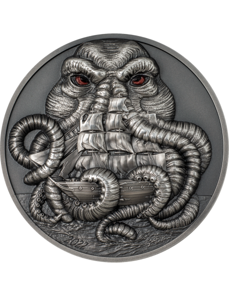 CTHULHU Howard Phillips Lovecraft 3 Oz Silver Coin 20$ Palau 2022 - Coins & More - Palau