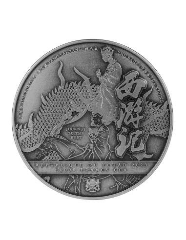 JOURNEY TO THE WEST ON A STARRY NIGHT 2 Oz Silver Coin 10000 Francs Chad 2023 - Coins & More - Chad