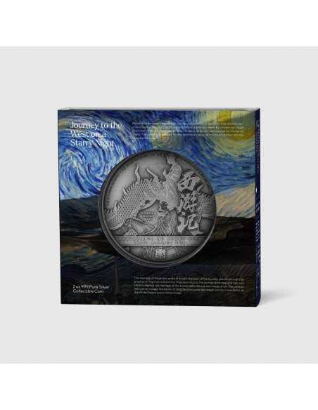 JOURNEY TO THE WEST ON A STARRY NIGHT 2 Oz Silver Coin 10000 Francs Chad 2023 - Coins & More - Chad