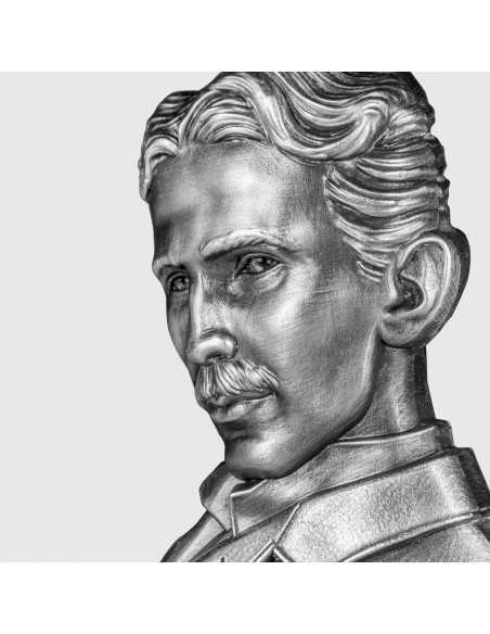 NIKOLA TESLA Shaped 2 Oz Silver Coin 10000 Francs Chad 2023 - Coins & More - Chad