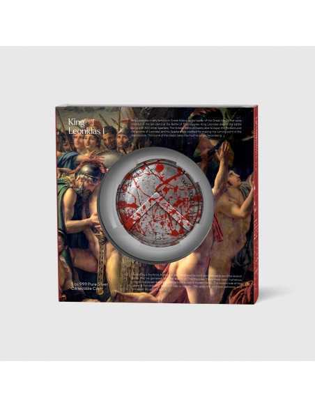KING LEONIDAS I OF SPARTA 5 Oz Silver Coin 25000 Francs Chad 2023 - Coins & More - Tchad