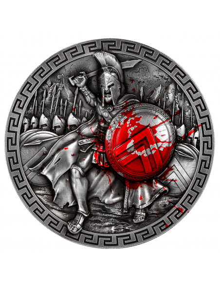 KING LEONIDAS I OF SPARTA 5 Oz Silver Coin 25000 Francs Chad 2023 - Coins & More - Tchad