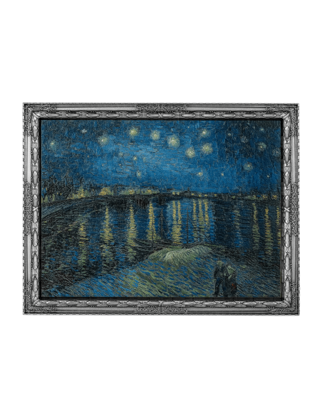 STARRY NIGHT OVER THE RHONE by Vincent Van Gogh 2 Oz Silver Coin 10000 Francs Chad 2022 - Coins & More - Niue