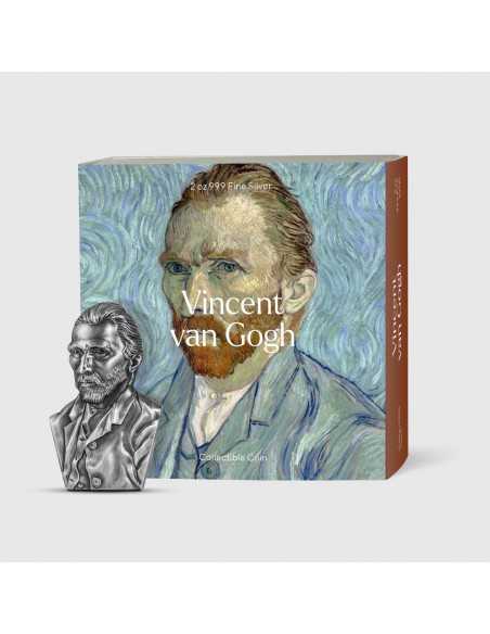 VINCENT VAN GOGH Shaped 2 Oz Silver Coin 10000 Francs Chad 2023 - Coins & More - Chad
