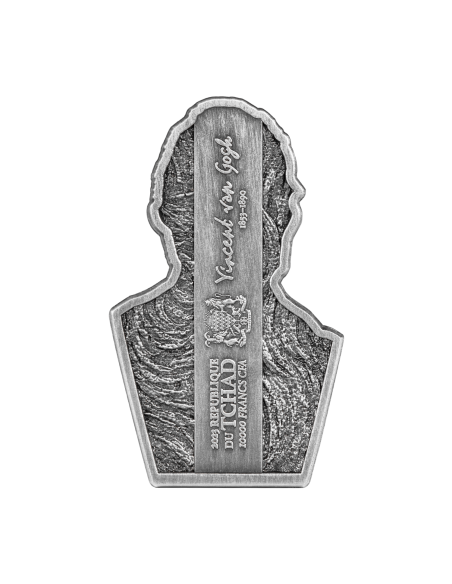 VINCENT VAN GOGH Shaped 2 Oz Silver Coin 10000 Francs Chad 2023 - Coins & More - Chad