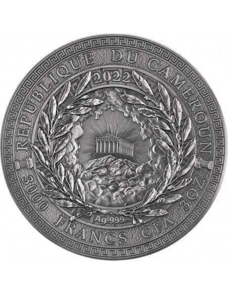 POSEIDON The Great Greek Mythology 3 Oz Silver Coin 3000 Francs Cameroon 2022 - Coins & More - Cameroon